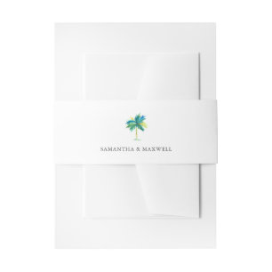 Palm Tree Wedding Einladung Bauchband Einladungsbanderole