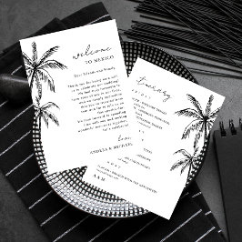 Palm Tree Wedding Welcome Letter Itinerary Card Einladung