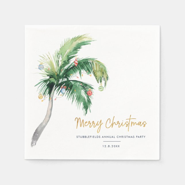 Palm Tree Weihnachts-Party Serviette (Vorderseite)