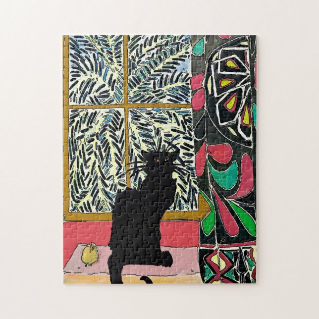 Palm Tree Window, Black Cat Puzzle (Vertikal)