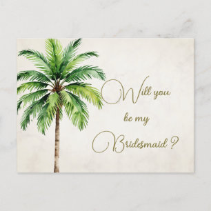 Palm Tree wirst du meine Bridesmaid sein Einladungspostkarte