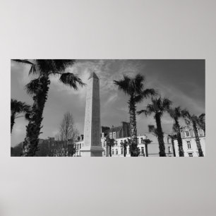 Palm Trees and Obelisk, Boulogne-sur-Mer, Frankrei Poster