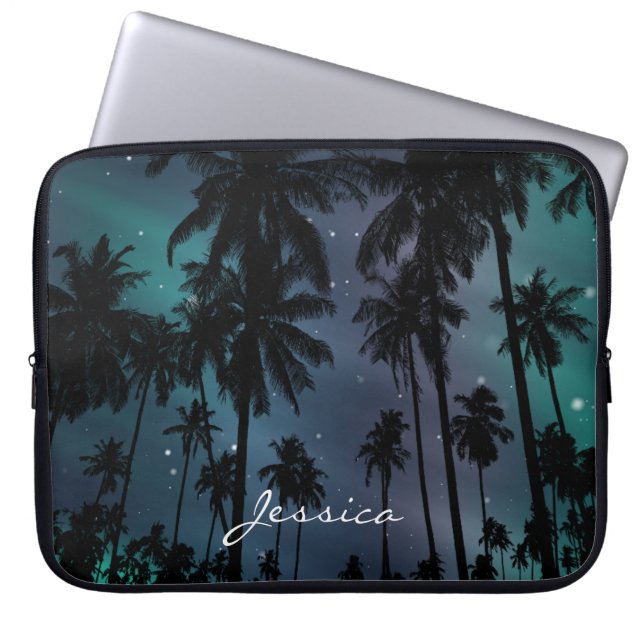 Palm Trees and Starry Night Sky Personalised Laptopschutzhülle (Vorderseite)