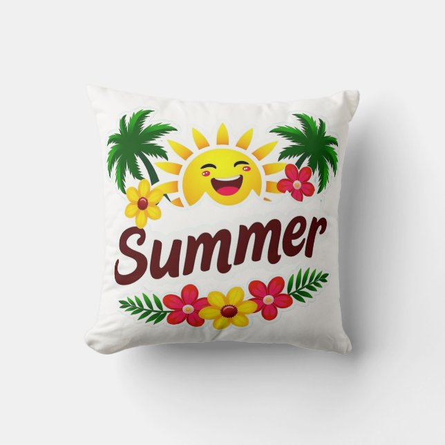 Palm Trees and Sunshine Cushion Kissen (Vorderseite)