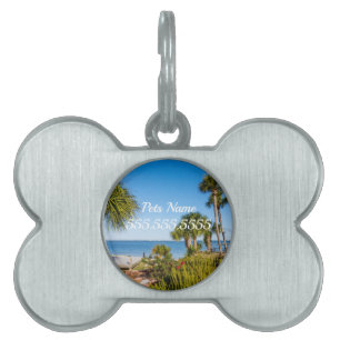 Palm Trees Bayside Morning Pet Tag Tiermarke
