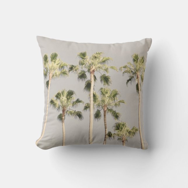 Palm Trees Beach Design 288 Pewter Green Farbe Kissen (Vorderseite)