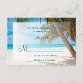 Palm Trees Beach Hochzeit in Urlaubsort RSVP Cards Karte