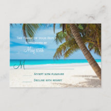 Palm Trees Beach Hochzeit in Urlaubsort RSVP Cards