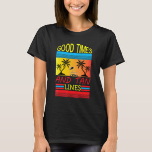Palm Trees Beach Ocean Umbrella Graphic T-Shirts