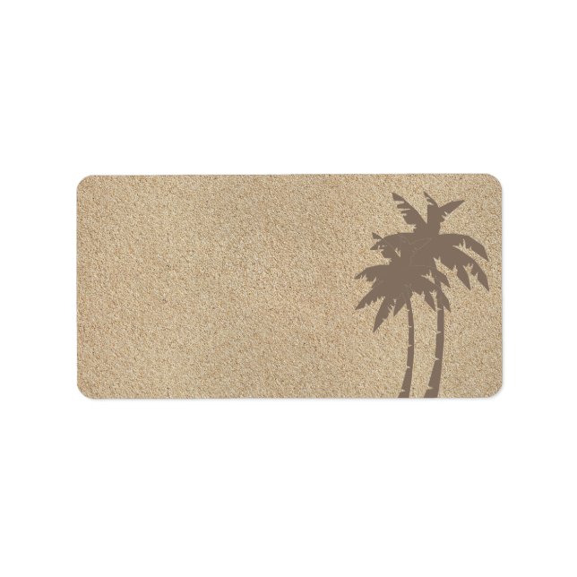 Palm Trees & Beach Sand Address Label Adressaufkleber (Vorne)