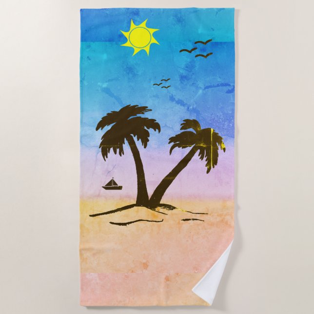 Palm Trees Beach Strandtuch (Vorderseite)