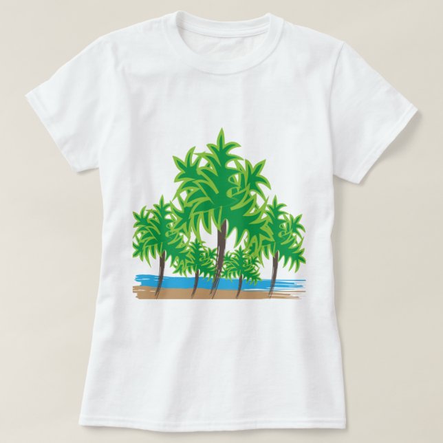 Palm Trees Beach Tropical T-Shirt (Design vorne)
