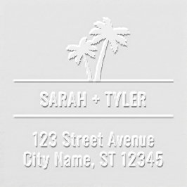 Palm Trees Beach Wedding Rücksendeadresse Embosser