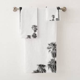 Palm Trees Black & White Vibes #6 #wall #decor  Badhandtuch Set