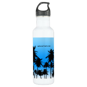 Palm Trees Blue Beach Tropical Theme Edelstahlflasche