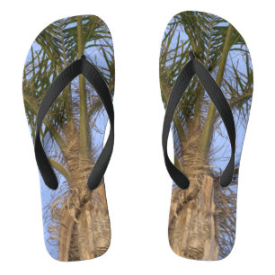 Palm Trees Blue Sky Flip Flops