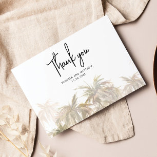 Palm Trees Budget Handschrift Hochzeit Danke