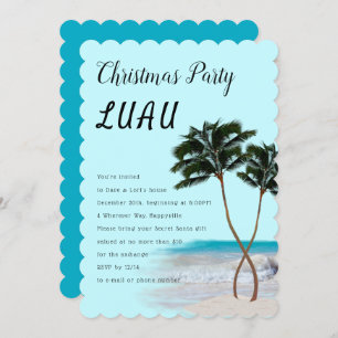 Palm Trees Christmas Luau Party Einladung