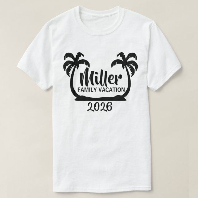 Palm Trees Family Vacation T - Shirt (Design vorne)