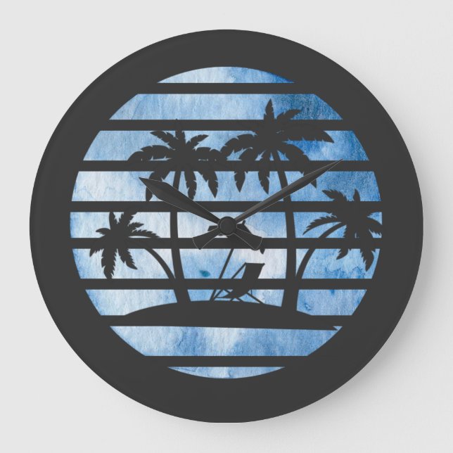 PALM TREES GROßE WANDUHR (Vorderseite)