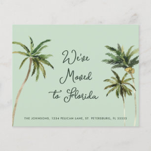 Palm Trees Handwriting New Address Card