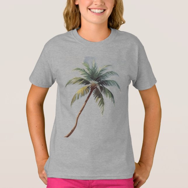Palm Trees Hawaiian Travel Honolulu  T-Shirt (Vorderseite)