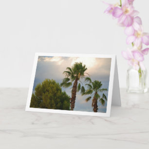 Palm trees in Sunny Sky Portrait Karte