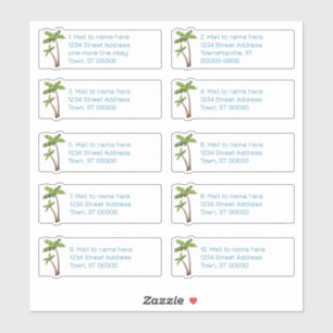 Palm Trees Individuelle Adressenpostmarken Aufkleber