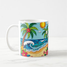 Palm Trees on the Beach Kaffeetasse