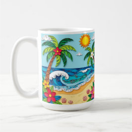 Palm Trees on the Beach Kaffeetasse