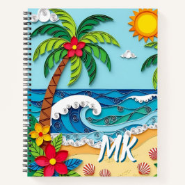 Palm Trees on the Beach Personalized Notizbuch