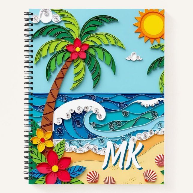 Palm Trees on the Beach Personalized Notizbuch (Vorderseite)
