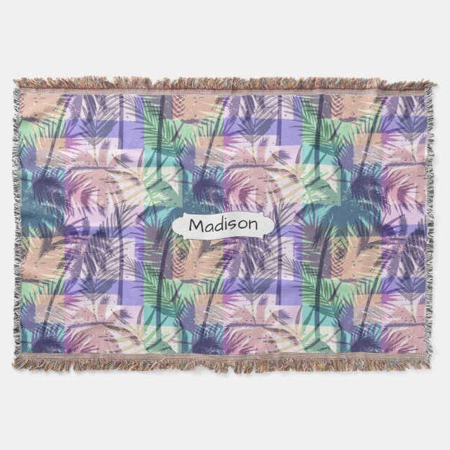 Palm Trees Pattern individuelle Name werfen Decke (Vorderseite)