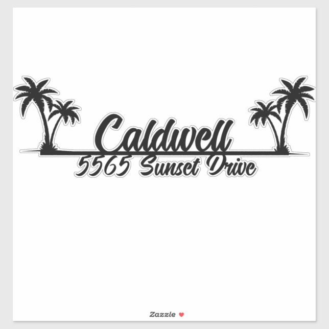 Palm Trees Personalisiert Address Mailbox Sticker (Blatt)
