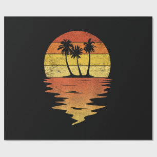 Palm Trees Shirt Retro Sonnenuntergang 70er Vintag Geschenkpapier