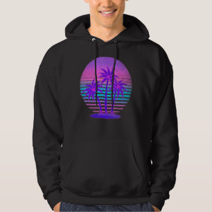 Palm Trees Summer Vibes Retro 90er Vaporwave Tropi Hoodie