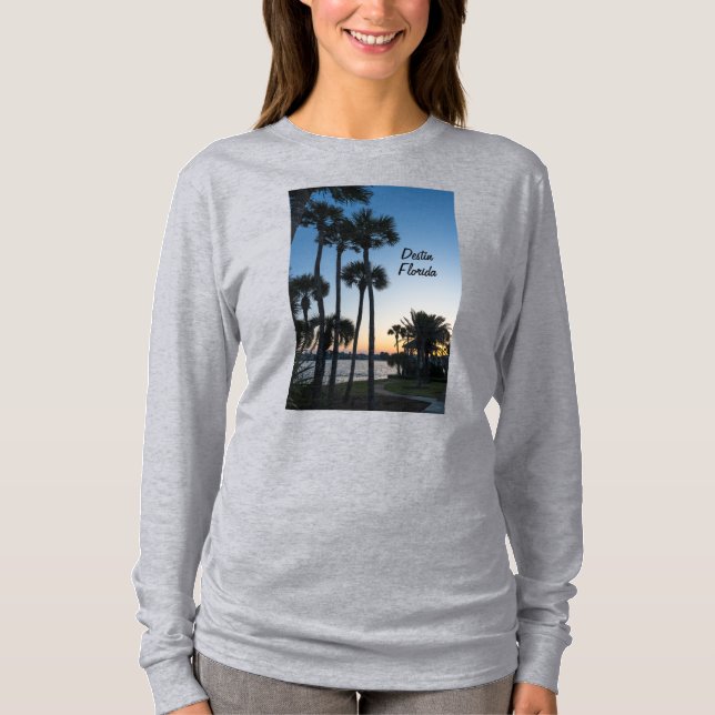 Palm Trees Sunrise Destin Florid Long Sleeve Shirt (Vorderseite)