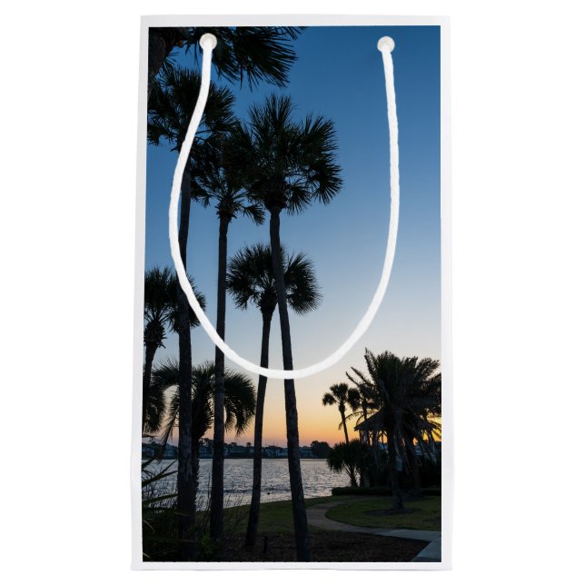 Palm Trees Sunrise Destin Florida Tall Geschenktas Kleine Geschenktüte (Vorderseite)