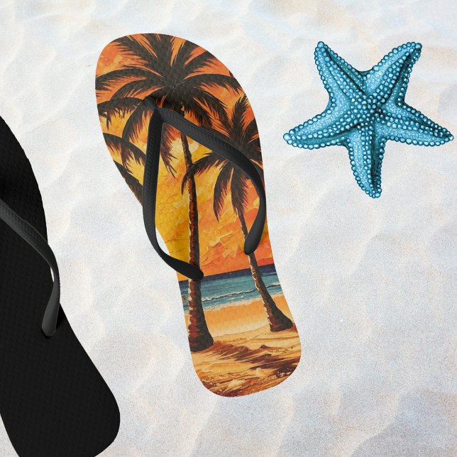 Palm Trees Sunset Flip Flops (Von Creator hochgeladen)