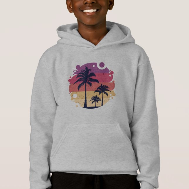 Palm Trees Sunset Logo Hoodie (Vorderseite)