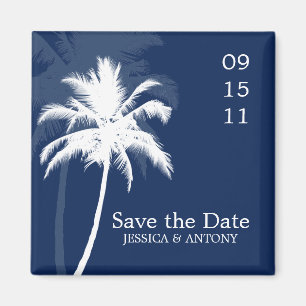 Palm Trees Tropical Wedding Save the Date or Fevor Magnet