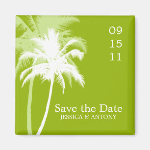 Palm Trees Tropical Wedding Save the Date or Fevor Magnet