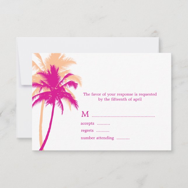 Palm Trees Wedding Cards RSVP Karte (Vorderseite)