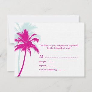 Palm Trees Wedding Cards RSVP Karte