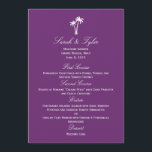 Palm Trees Wedding Menu Card - Lila Menükarte<br><div class="desc">Die Palm Trees Kollektion ist ein zeitgenössisches Design mit einer Touch tropischen Geschmacks und bildet eine elegante Ergänzung zu Ihrem Strandfest. Matching-Komponenten verfügbar auf berryberrysüß.com</div>