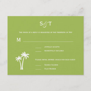 Palm Trees Wedding RSVP Card - Limon Karte