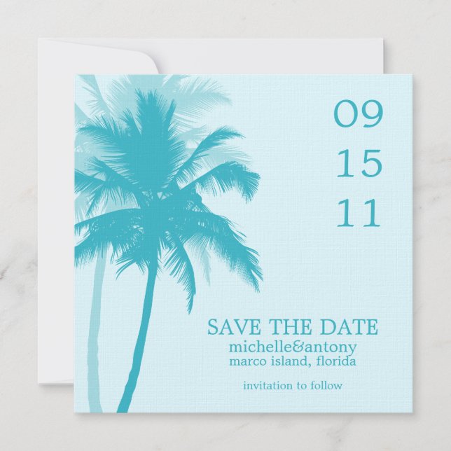 Palm Trees Wedding Save the Date (Vorderseite)