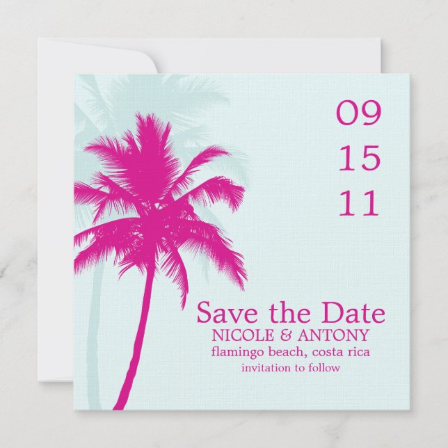 Palm Trees Wedding Save the Date (Vorderseite)