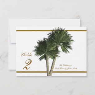 Palm Trees White & Gold Elegante Hochzeitskarte Einladung