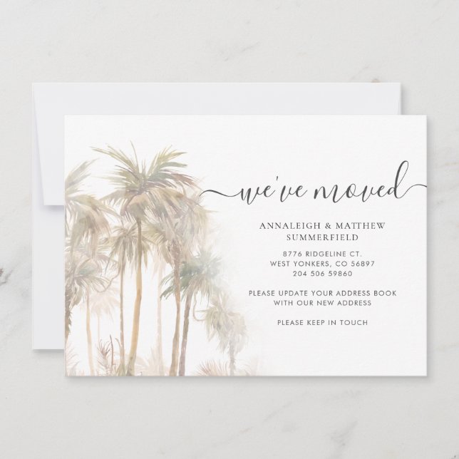 Palm Trees Wir haben die Adressenankündigung versc (Vorderseite)